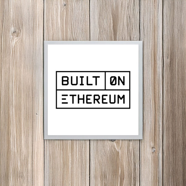 Built on Ethereum sticker white