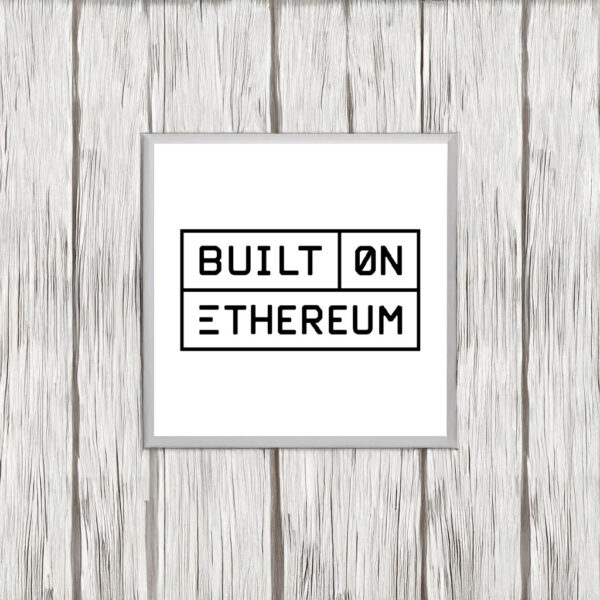 Built on Ethereum sticker white